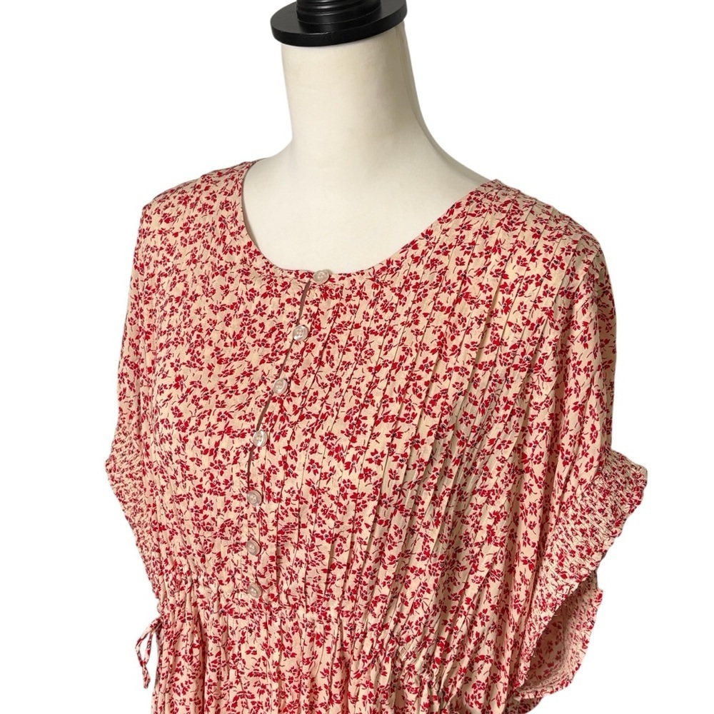 NWT Free People One Fine Day Mini Dress in Tea Combo Size S Red Floral Print - Picture 5 of 14